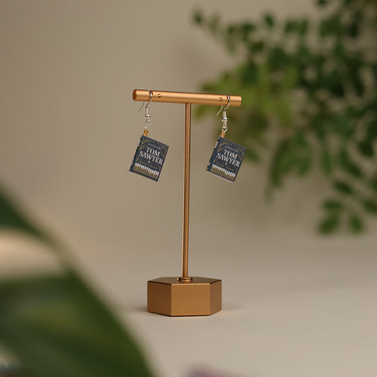 Titled Dangle Earrings - Mark Twain - Tom Sawyer