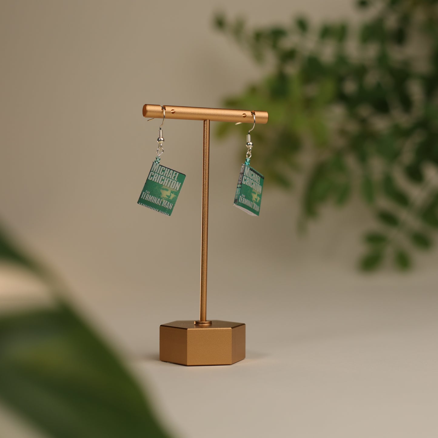 Titled Dangle Earrings - Michael Crichton - The Terminal Man
