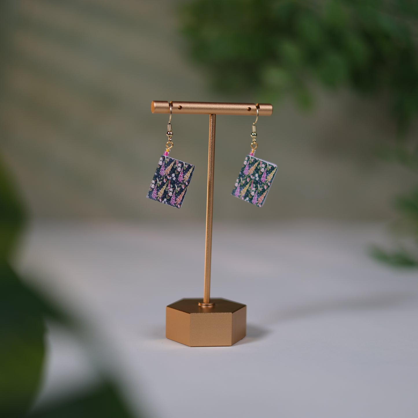 Floral Dangle Earrings - Lilac Dreams