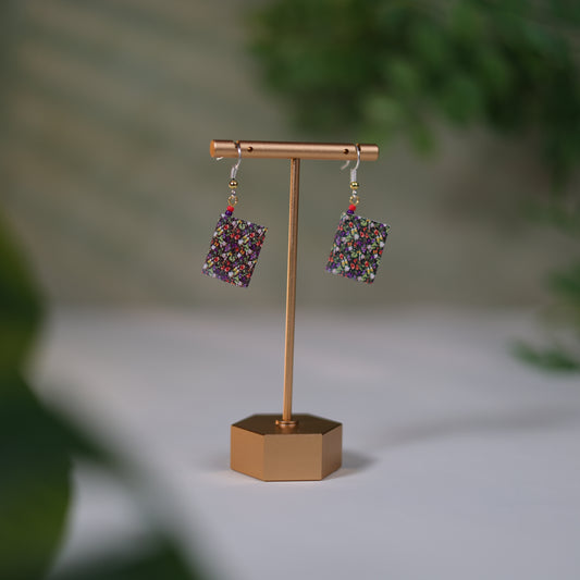 Floral Dangle Earrings - Midnight Field