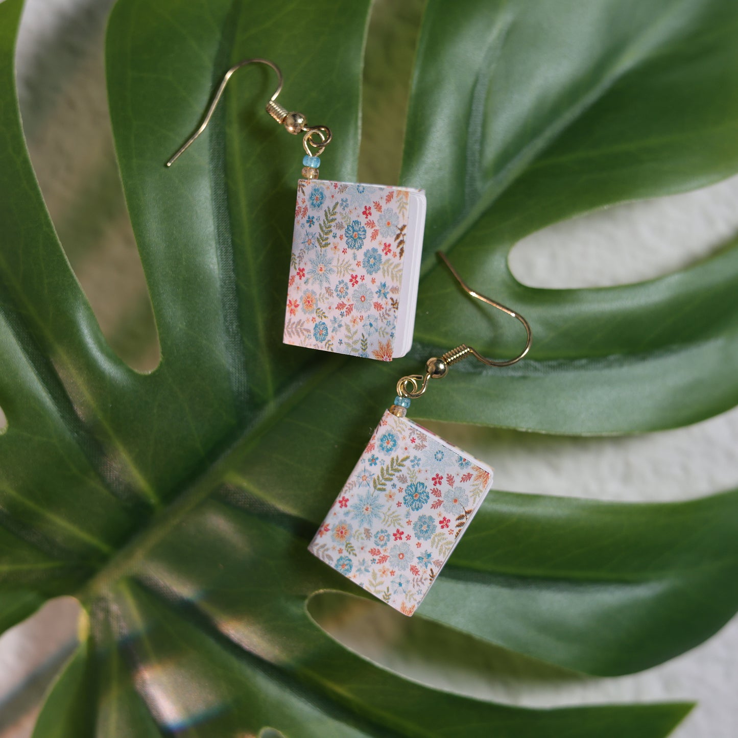 Floral Dangle Earrings - Orchid Sky