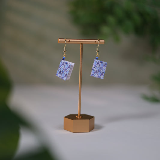 Floral Dangle Earrings - Sapphire Bloom