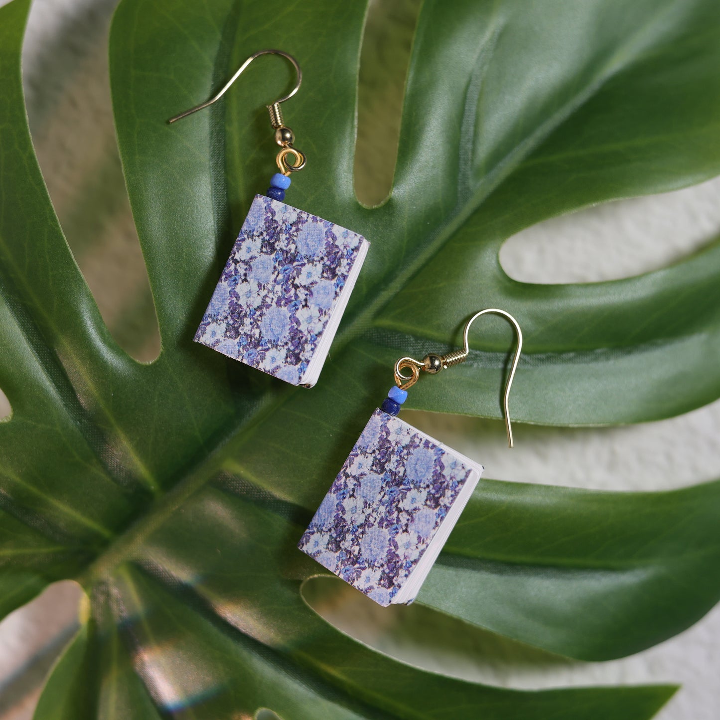 Floral Dangle Earrings - Sapphire Bloom