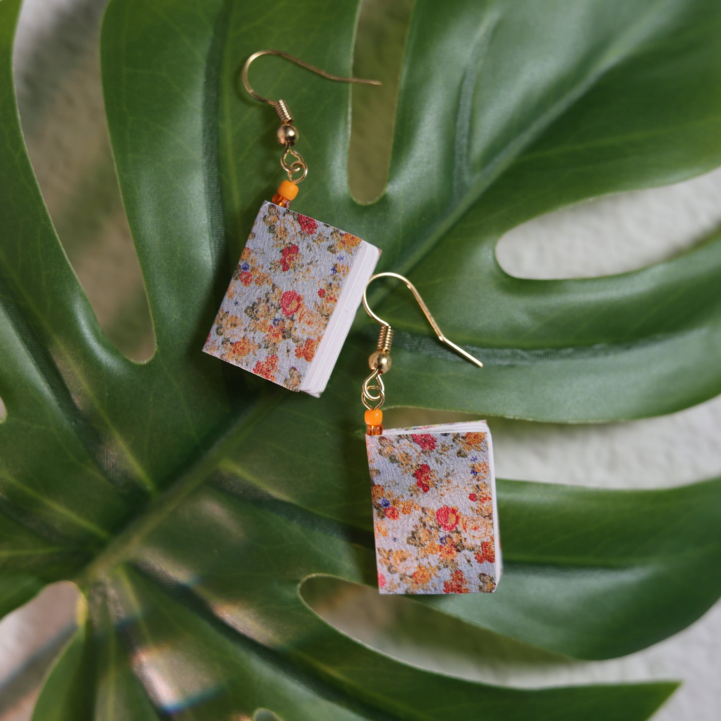 Floral Dangle Earrings - Vintage Rose