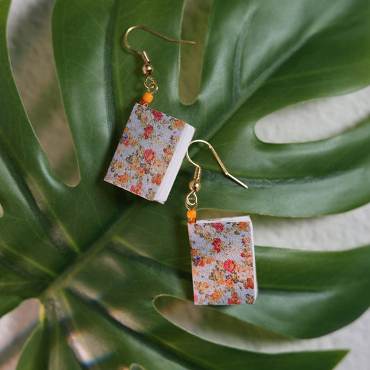 Floral Dangle Earrings - Vintage Rose