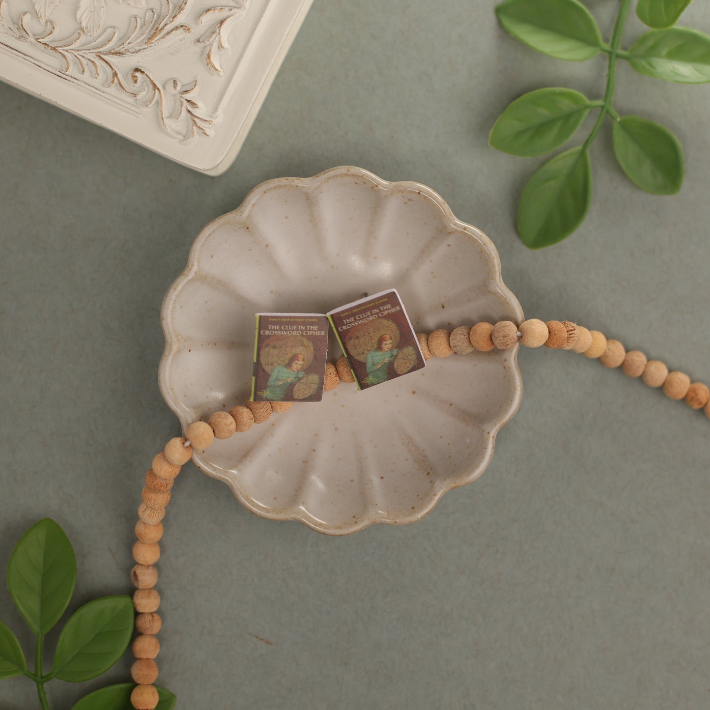 Titled Stud Earrings - Carolyn Keene - The Clue in the Crossword Cipher