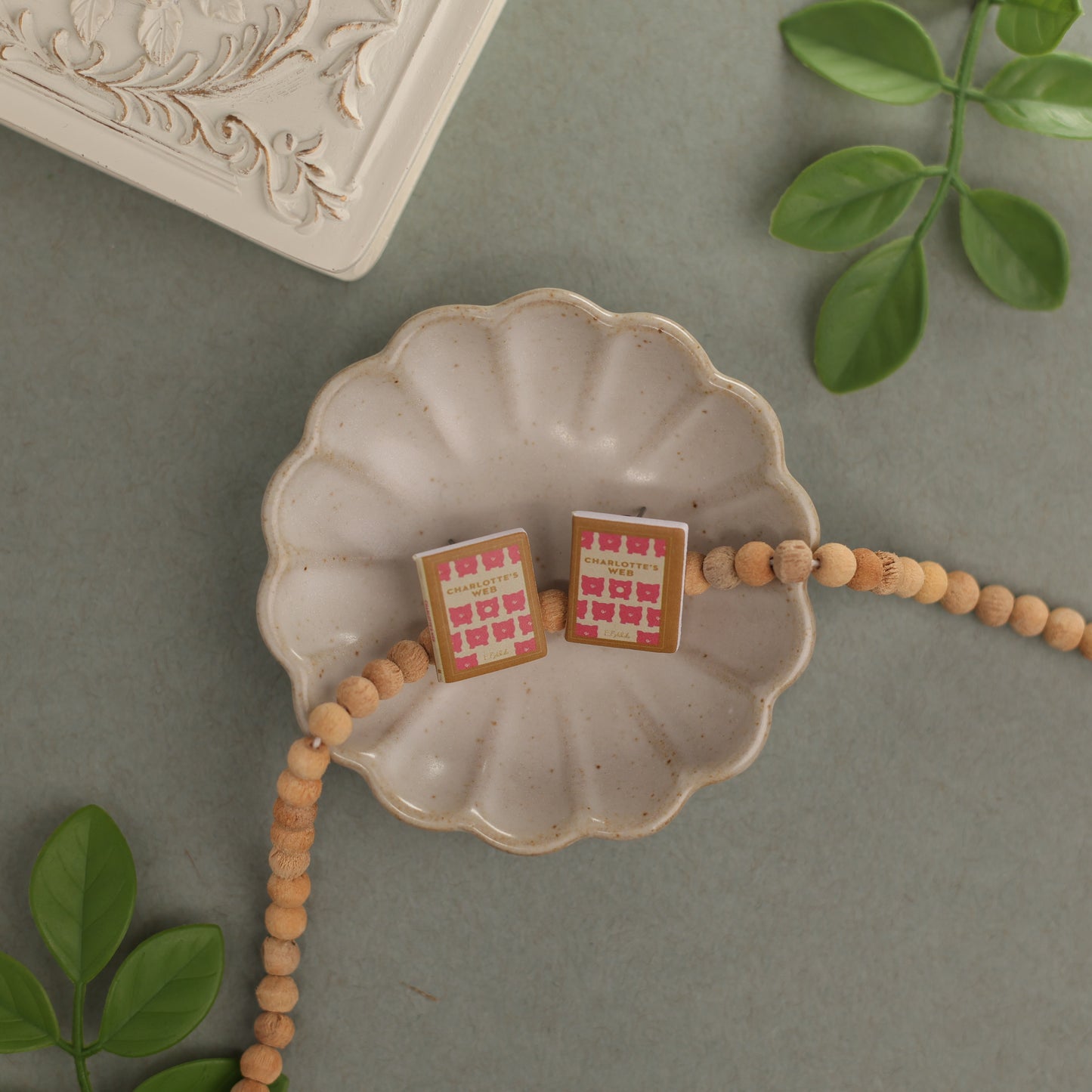 Titled Stud Earrings - E.B. White and Garth Williams - Charlottes Web