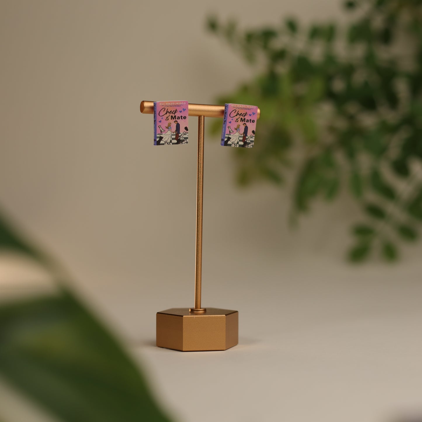 Titled Stud Earrings - Ali Hazelwood - Check and Mate