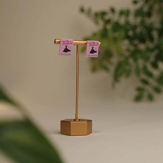 Titled Stud Earrings - Lucy Score - By a Thread