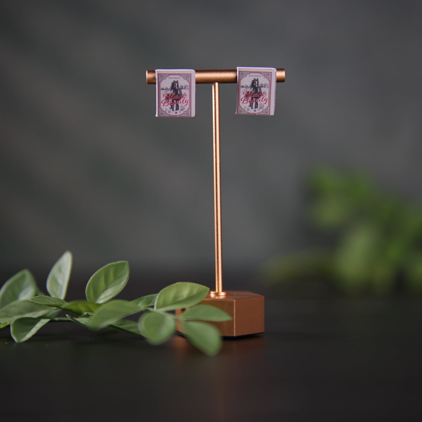 Titled Stud Earrings - Anna Sewell - Black Beauty
