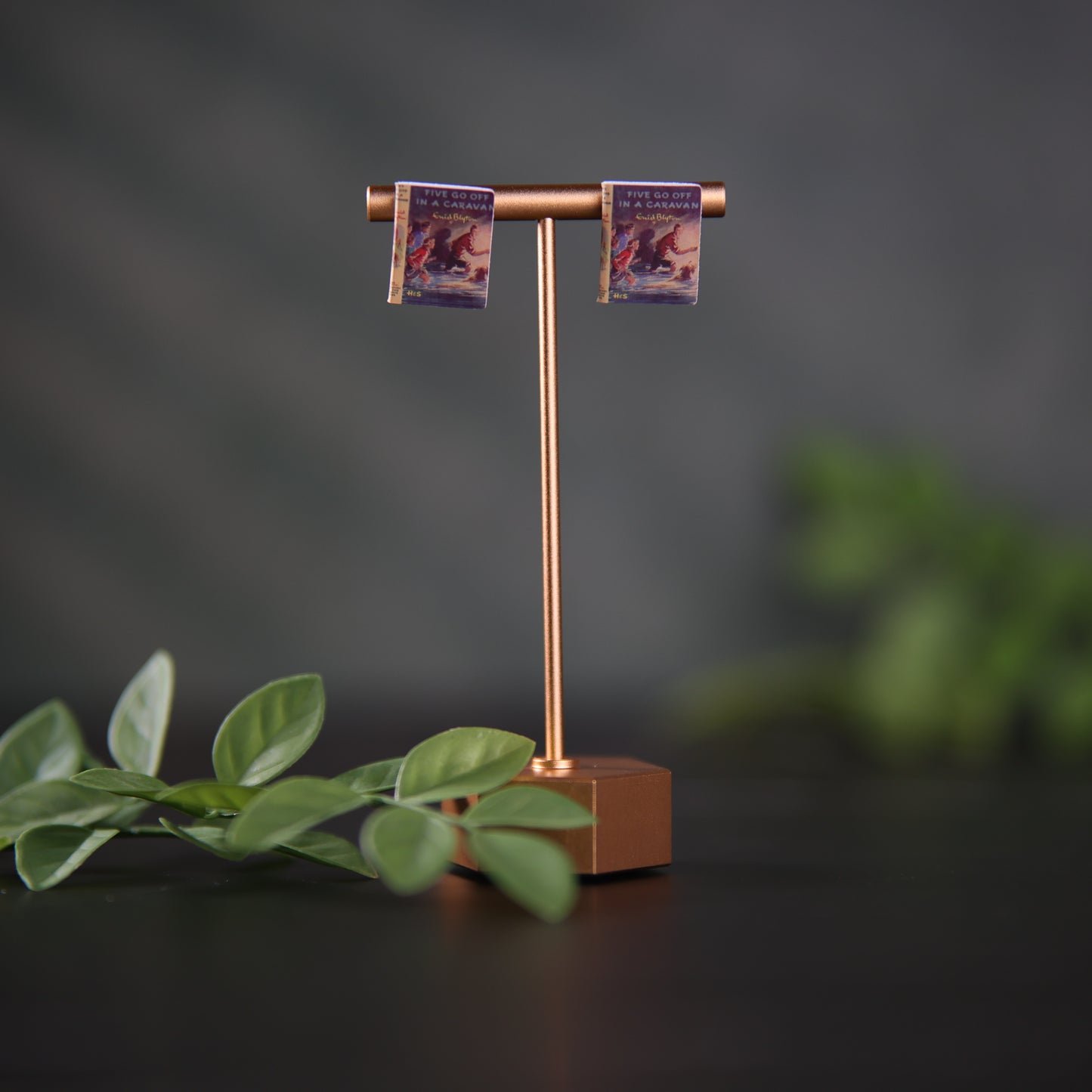 Titled Stud Earrings - Enid Blyton - Five Go Off in a Caravan
