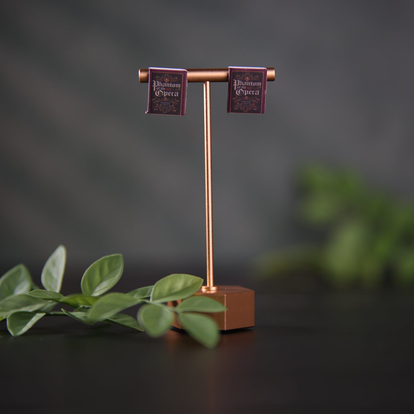 Titled Stud Earrings - Gaston Leroux - The Phantom of the Opera