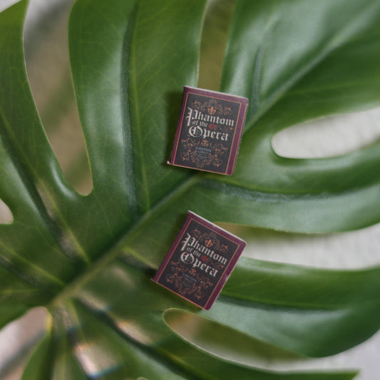 Titled Stud Earrings - Gaston Leroux - The Phantom of the Opera