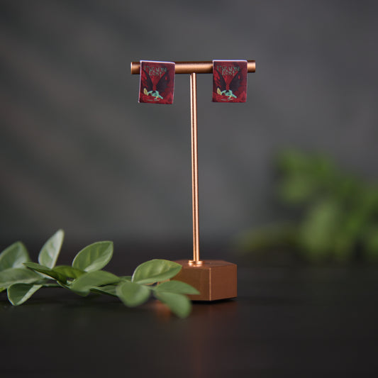 Titled Stud Earrings - John Milton - Paradise Lost