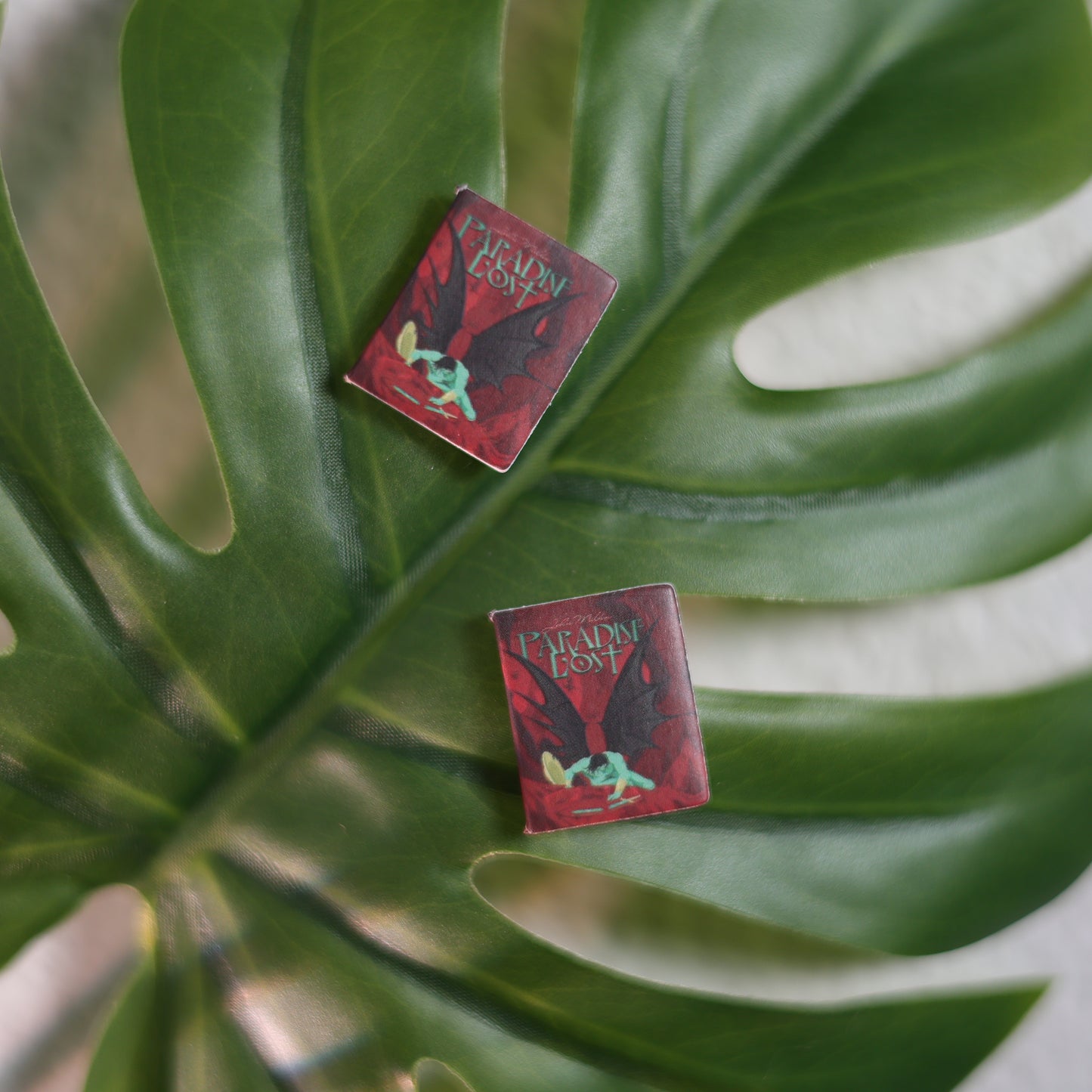 Titled Stud Earrings - John Milton - Paradise Lost