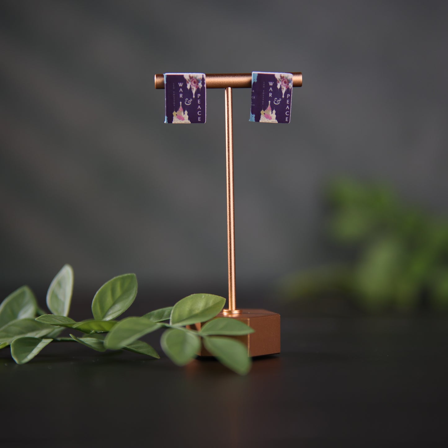 Titled Stud Earrings - Leo Tolstoy - War and Peace